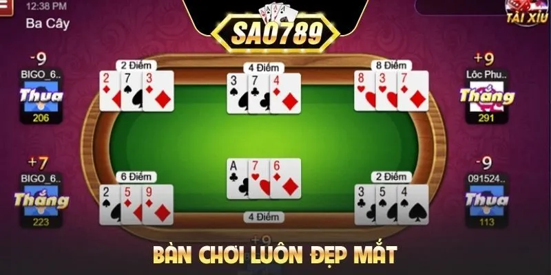 Bàn chơi luôn đẹp mắt