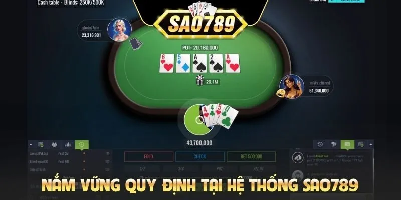Nắm vững quy định tại hệ thống Sao789