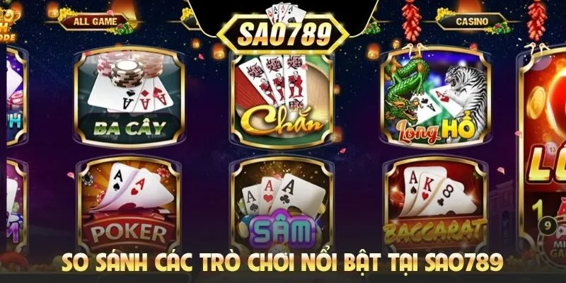 So sánh các trò chơi nổi bật tại Sao789