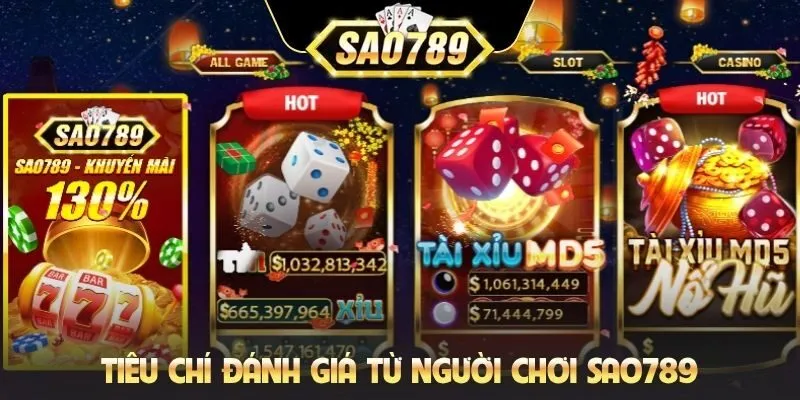Tiêu chí đánh giá từ người chơi Sao789