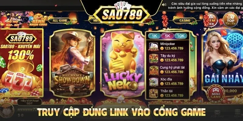 Truy cập đúng link vào cổng game